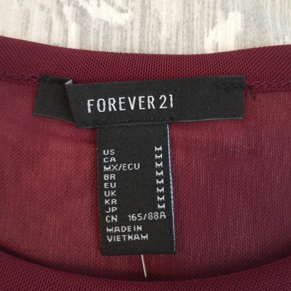 Forever 21 maroon sheer top - Picture 4 of 6